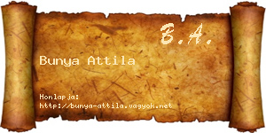 Bunya Attila névjegykártya