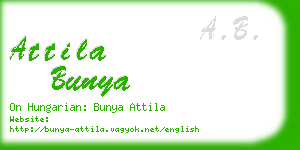 attila bunya business card